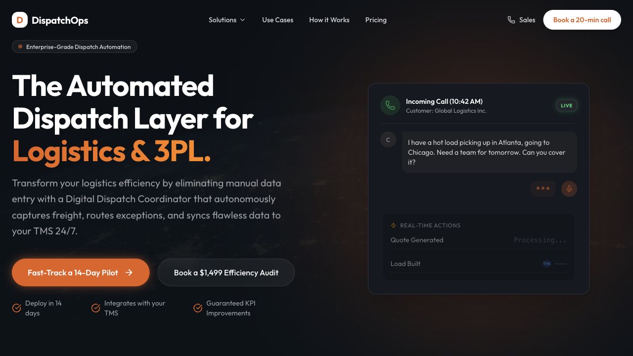 DispatchOps website preview