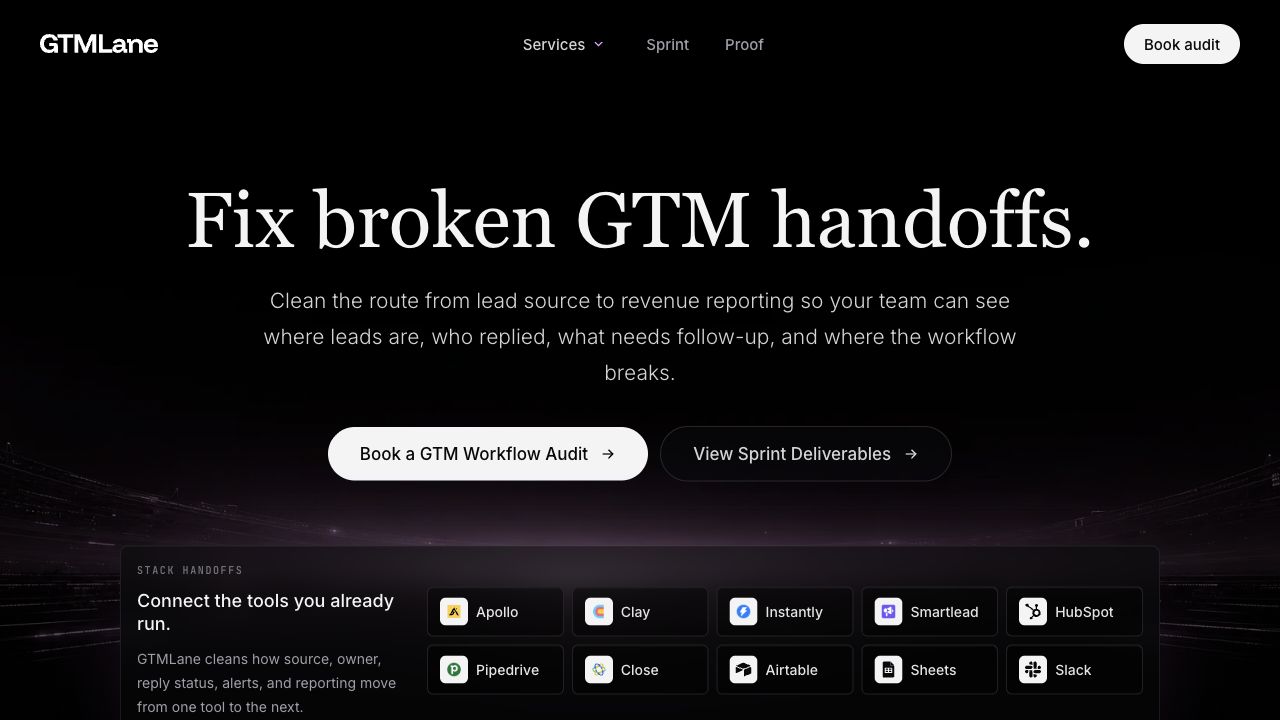 GTMLane website preview